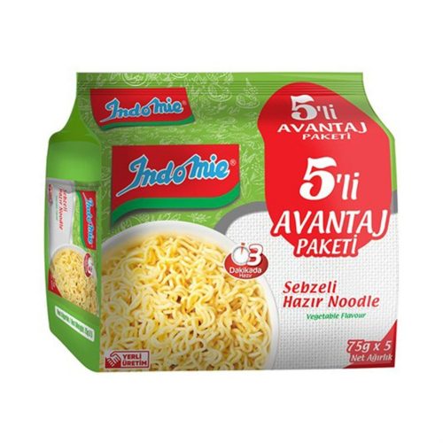 Indomie Sebze Çeşnili Noodle 75 G x 5'li Paket